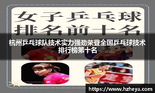 杭州乒乓球队技术实力强劲荣登全国乒乓球技术排行榜第十名